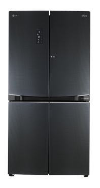 601L Net Luminous Black Glass 4 Door Refrigerator with Door in Door™