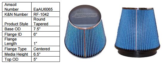 AMSOIL Ea Universal Air Induction Filters