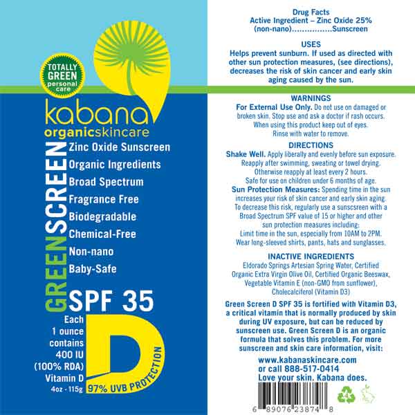 Green Screen® D Organic Sunscreen SPF 35 Original