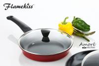 Flamekiss 10 Red Ceramic Coated Nonstick Fry Pan W/ Glass Lid