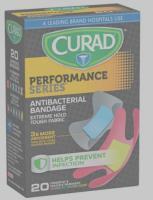 Curad Performance Series™ Assorted Colors, Finger/Knuckle Antibacterial Bandages