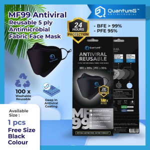 QuantumG | MF99 5 Ply Reusable Antimicrobial Fabric Face Mask with QR-TAC Technology