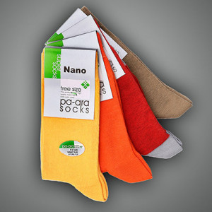 Viscose polyamide socks containing silver nanoparticles