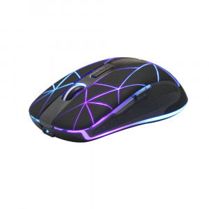 Rii RM200 Wireless Mouse2.4G Wireless Mouse 5 Buttons Rechargeable Mobile Optical Mouse with USB Nano Receiver3 Adjustable DPI LevelsColorful LED Lights for NotebookPCComputer-Black