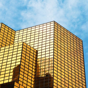 Gold Reflective Double-Pane Glass